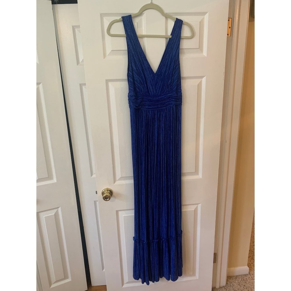 Plenty by Tracy Reese Blue Sleeveless V Neck Maxi Dress Medium